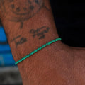 Emerald Micro Tennis Bracelet in White Gold
