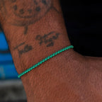 Emerald Micro Tennis Bracelet in White Gold