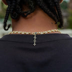 Iced Valentina Lariat Necklace in Yellow Gold