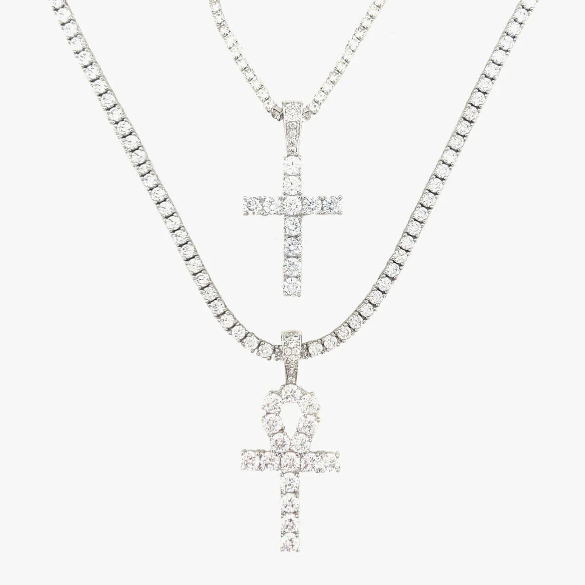 Cross Set in White Gold