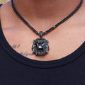 Black Diamond Lion Pendant in Black
