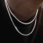 Franco Chain + Bracelet Bundle in White Gold- 3mm