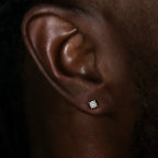 3mm Pave Round Earrings in White Gold