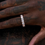 Men's Moissanite Eternity Diamond Band Ring in Rose Gold Vermeil - 5mm