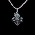 New York Liberty Official WNBA Logo Pendant in White Gold