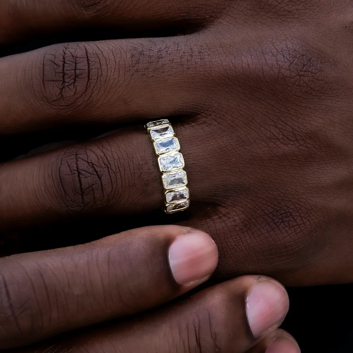 Baguette Bezel Ring in Yellow Gold Vermeil