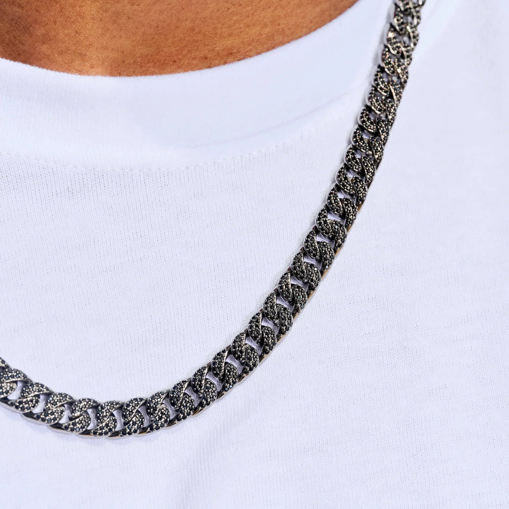 Black Diamond Cuban Chain in Black - 8.5mm