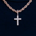 Micro Diamond Cross Pendant - Rose Gold