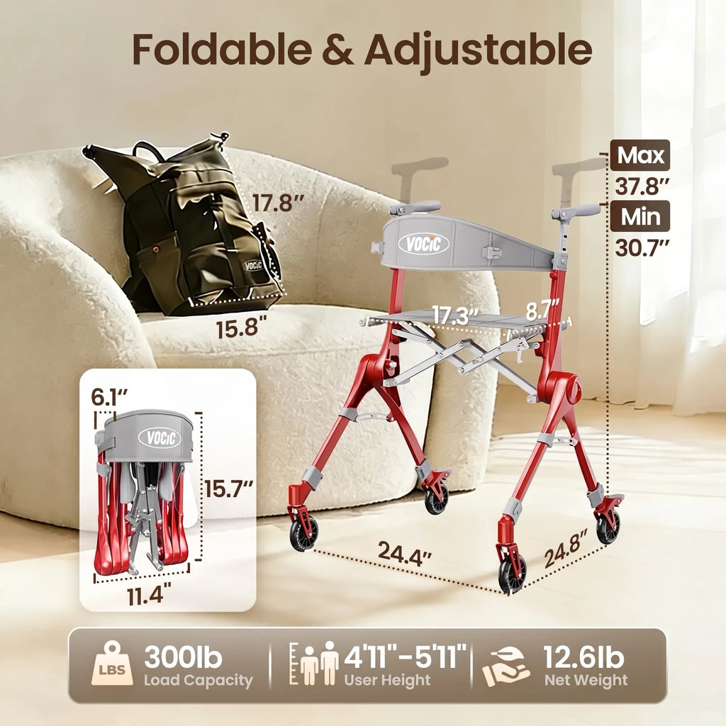 Z35 PackGo Foldable Lightweight Rollator Walker