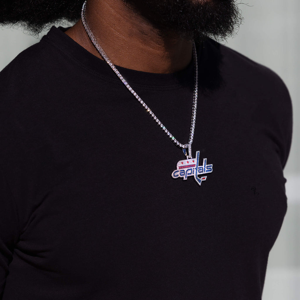 Washington Capitals Official NHL Logo Pendant in White Gold