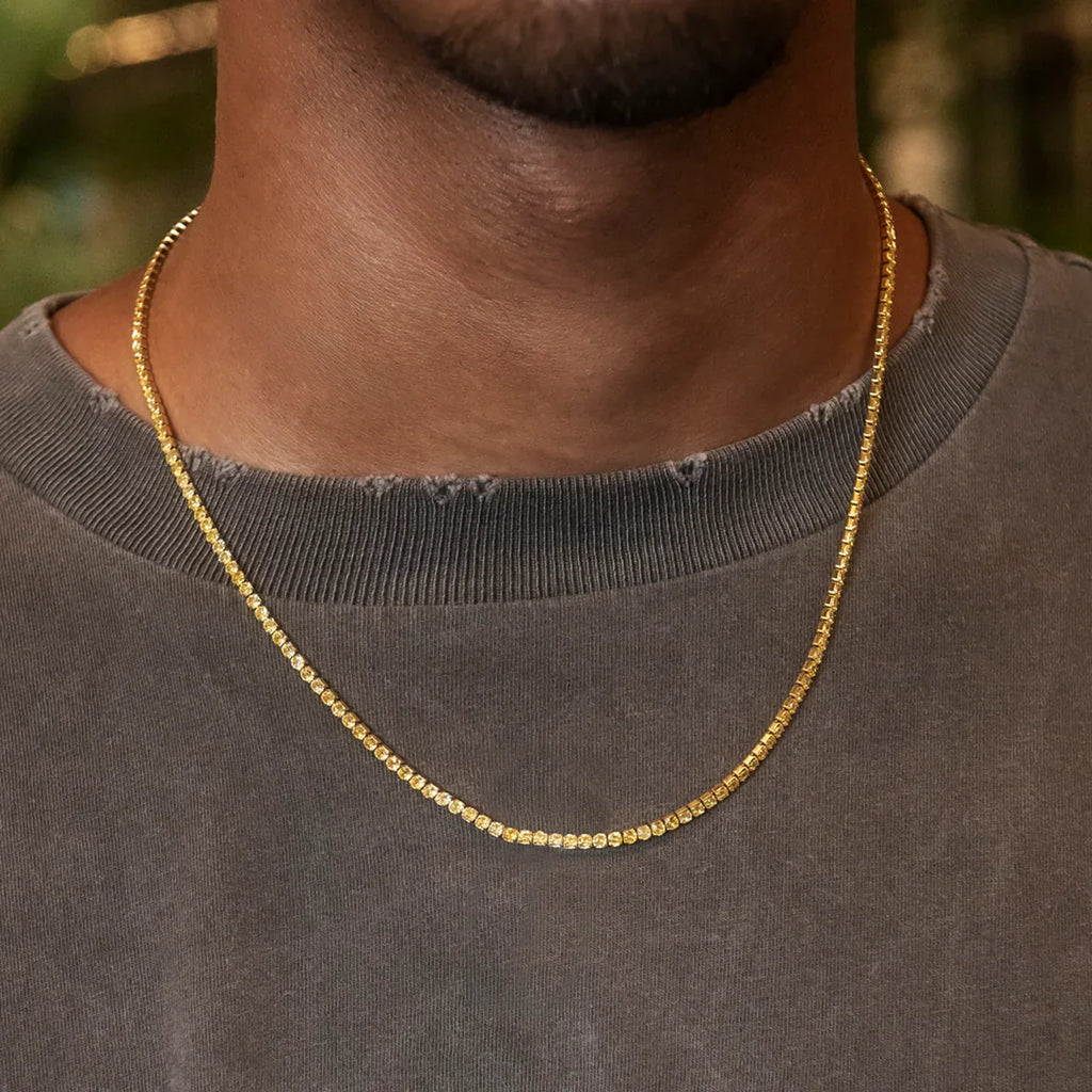 Canary Micro Tennis Chain + Bracelet Bundle in Yellow Gold