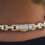 Iced Plain Ball Chain in Yellow Gold - 10mm