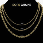 Rope Chain in White Gold - 4mm