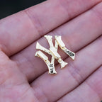 New York Yankees Iced Shoelace Charm - Yellow Gold