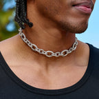 Iced Loop Infinity Adjustable Chain in White Gold - 18mm