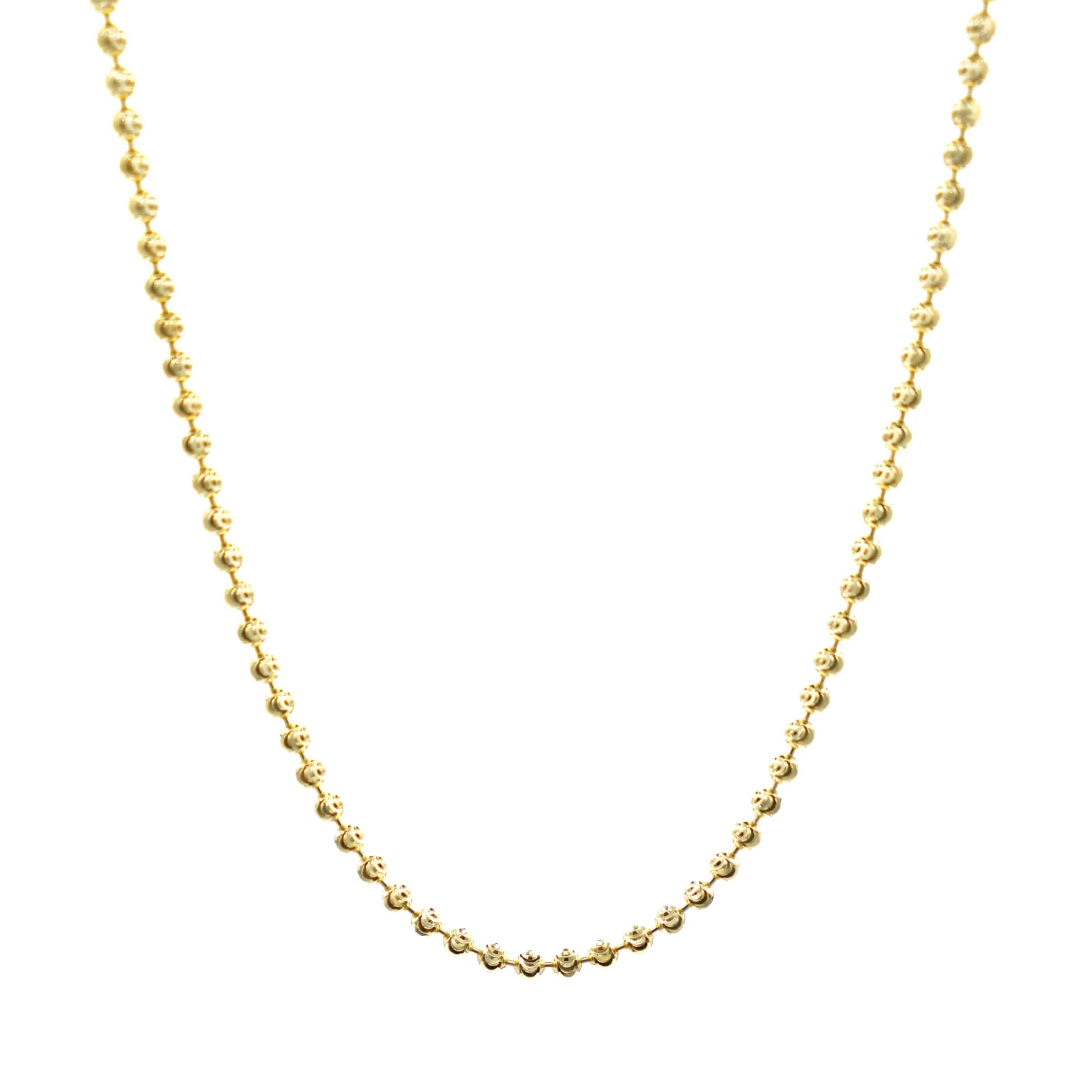 Moon Cut Ball Chain in Yellow Gold Vermeil - 2mm