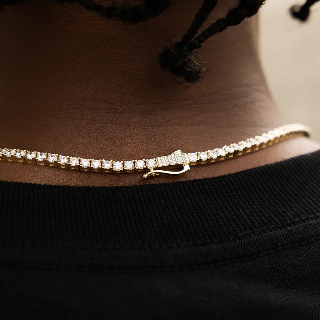Diamond Tennis Chain in Yellow Gold- 3mm