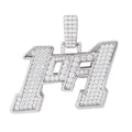 Men's Moissanite 1of1 Pendant in White Gold Vermeil