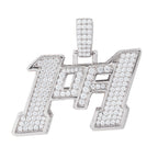 Men's Moissanite 1of1 Pendant in White Gold Vermeil