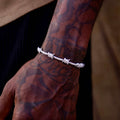Iced Barbed Wire Bracelet in White Gold