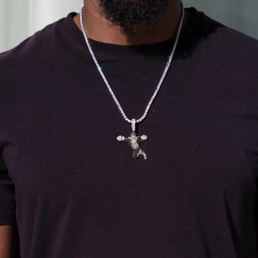 Green Lantern Body Official DC Comics Pendant in White Gold
