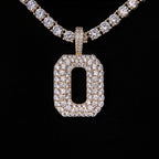 Pave Number Pendants in Yellow Gold