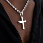 Simple Cross Pendant in White Gold