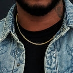 Micro Cuban Chain in Yellow Gold- 3mm