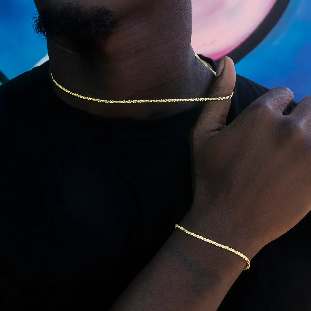 Popcorn Chain in Yellow Gold- 2mm