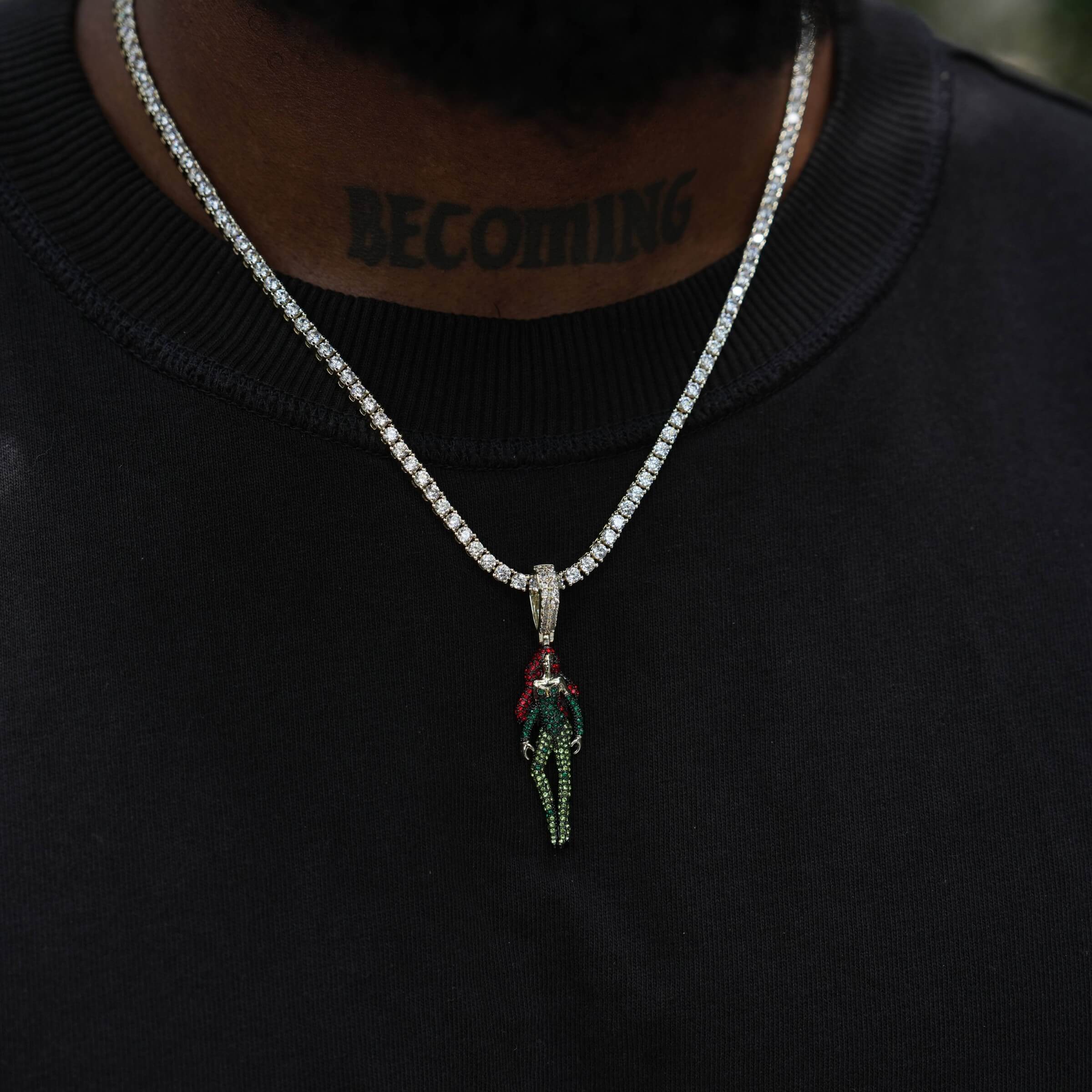 Poison Ivy Body Official DC Comics Pendant in Gold / Black Rhodium
