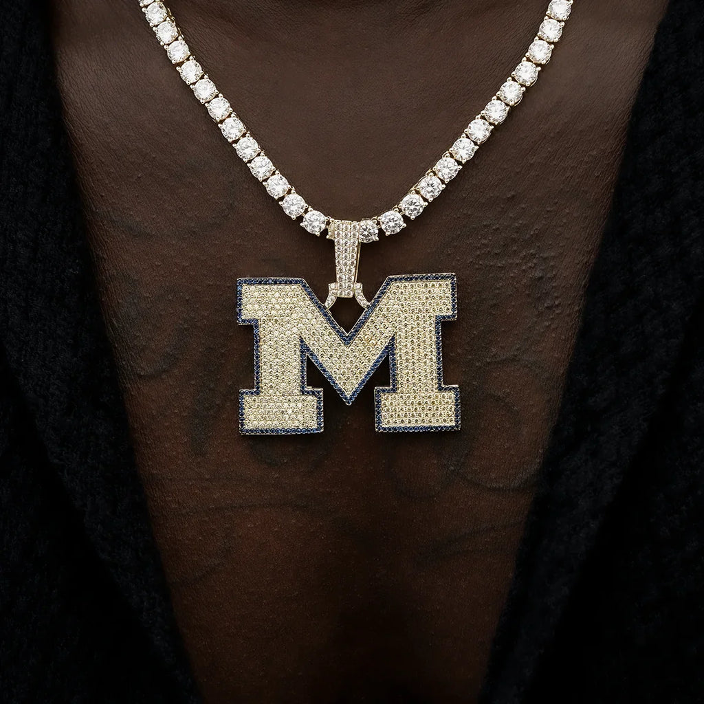 University of Michigan Wolverines Official NCAA Logo Pendant in Yellow Gold
