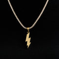 Simple Lightning Bolt Pendant in Yellow Gold
