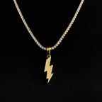 Simple Lightning Bolt Pendant in Yellow Gold