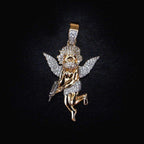 Masked Angel Pendant in Yellow Gold
