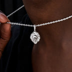 Mini Lion Pendant in White Gold