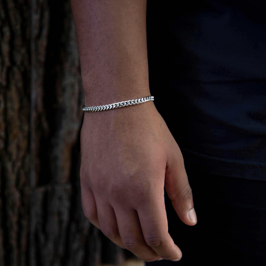 5mm Cuban Chain + Bracelet Bundle - White Gold