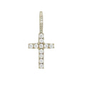 Men's Moissanite Diamond Cross Micro Pendant in Yellow Gold Vermeil