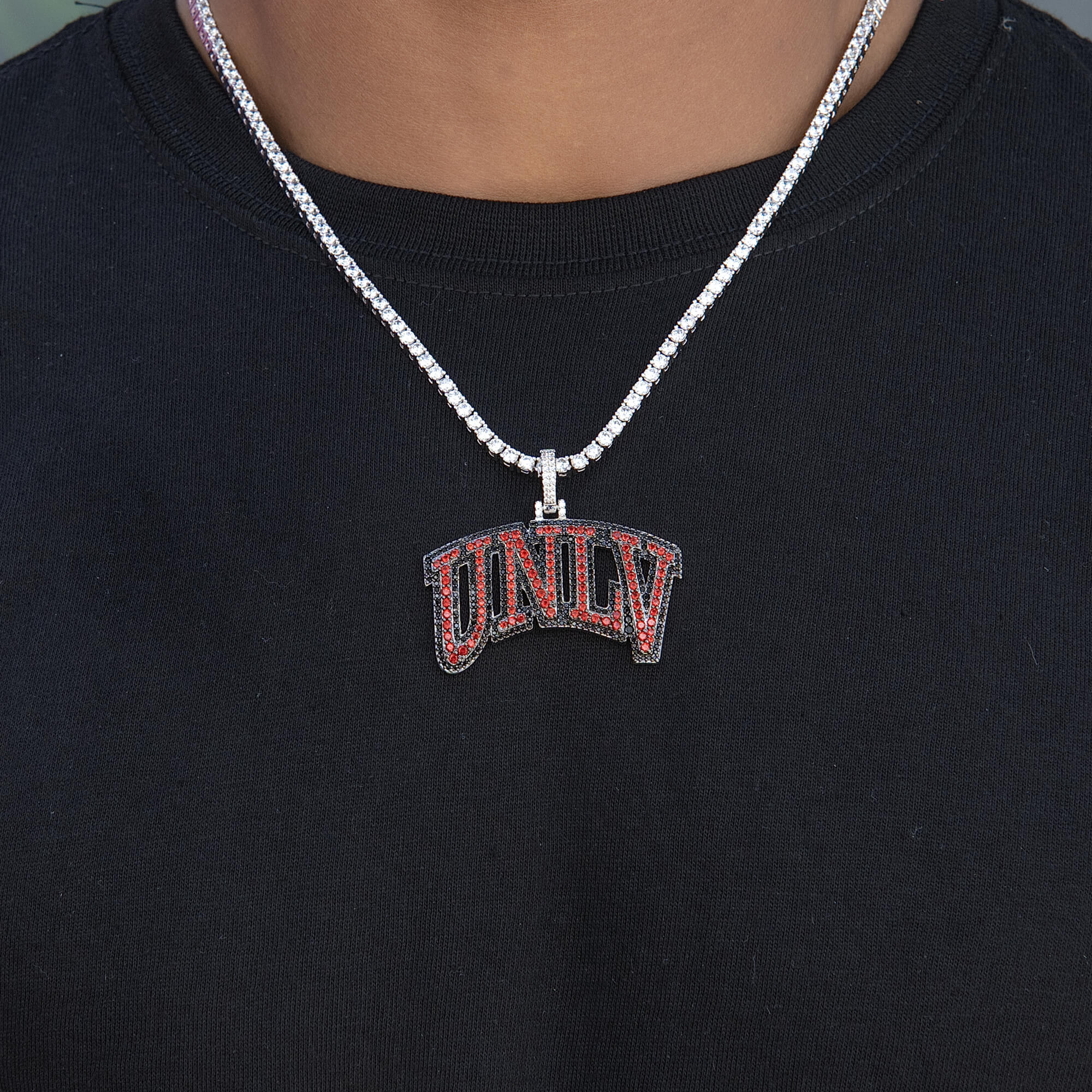 University of Nevada Las Vegas Official NCAA Logo Pendant in White Gold