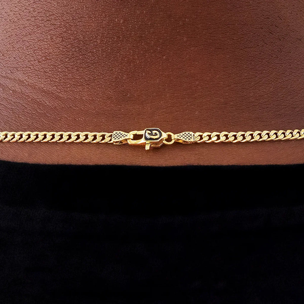 Micro Cuban Chain in Yellow Gold- 3mm