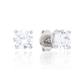 Moissanite Round Cut Diamond Stud Earring in White Gold Vermeil - 5mm