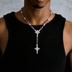 Tennis Link GLD Star Multi Color Lariat in White Gold