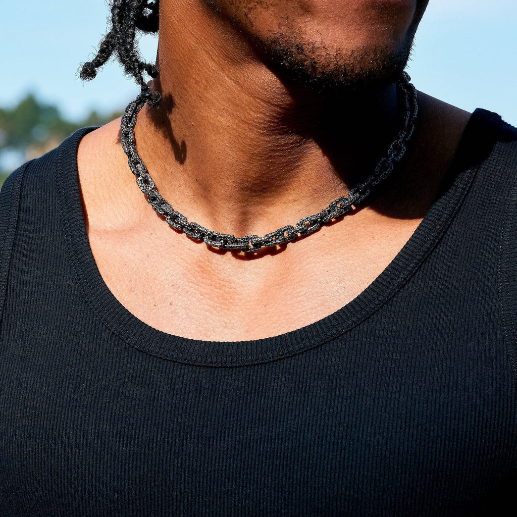 GLD X Bloody Osiris Iced Black Voronoi Link Chain in Black