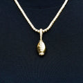 Iced Stitched Football Pendant in Yellow Gold