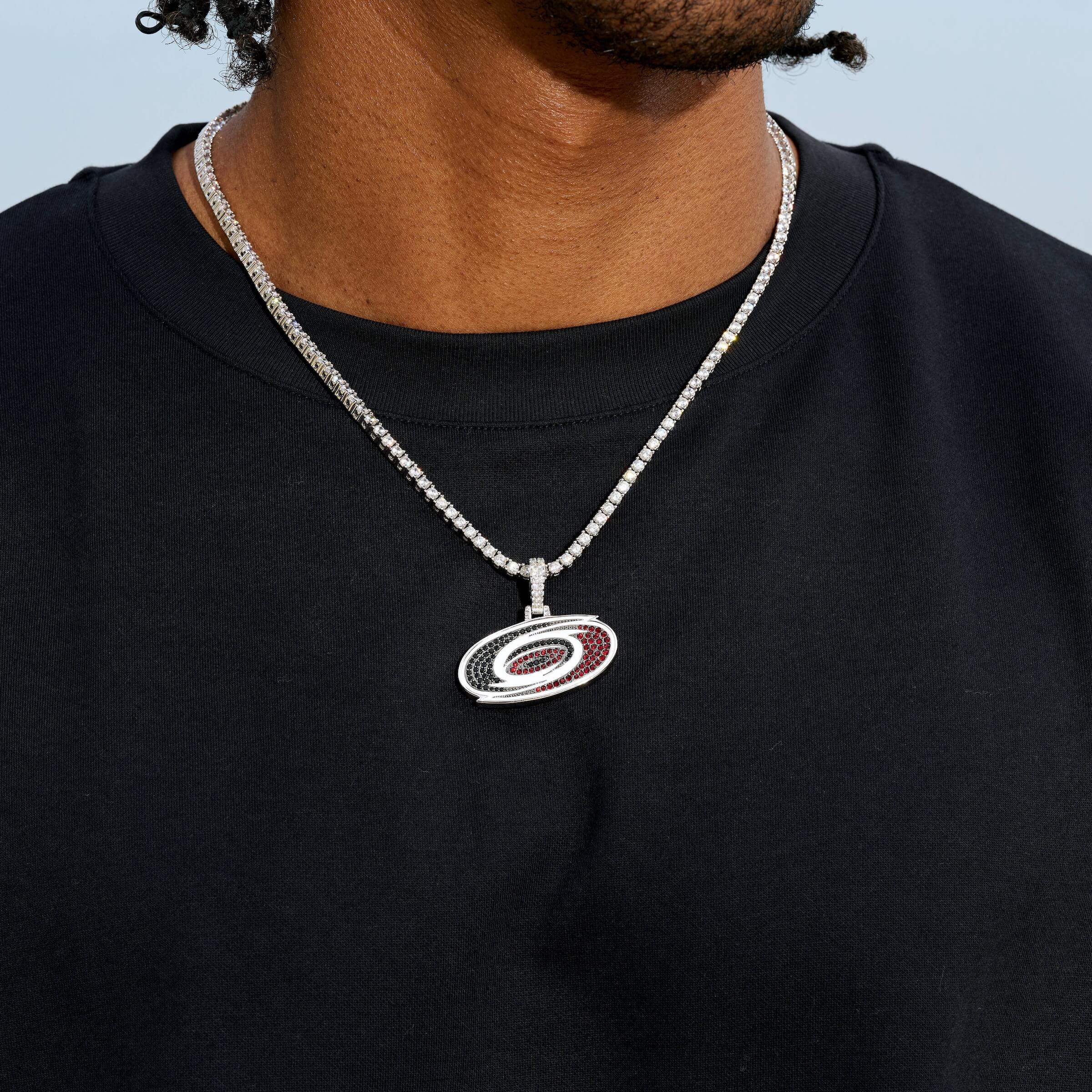 Carolina Hurricanes Official NHL Logo Pendant in White Gold