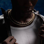 Cloister Link Chain + Iced Ball Chain Bundle in Yellow Gold