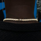 Diamond Pave Snake Link Chain + Bracelet Bundle in Yellow Gold- 6mm