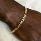 Figaro Bracelet in Yellow Gold- 4mm