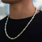 Iced Plain Multi Size Ball Chain in Yellow Gold