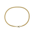 Franco Chain Bracelet in Hollow Yellow Gold - 2mm