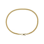 Franco Chain Bracelet in Hollow Yellow Gold - 2mm